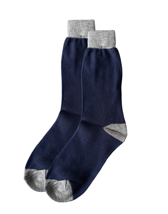 Men acrylic socks plain design navy